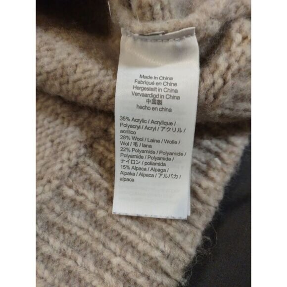 J Crew Womens Beige XXS Wool Blend‎ Button Shoulder Sweater Mock Neck Classic - Picture 3 of 11